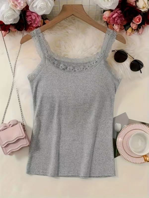 Popular Lace Sling Vest Women's Summer High Elasticity Plus Size Outside Wearing Bottoming Shirt