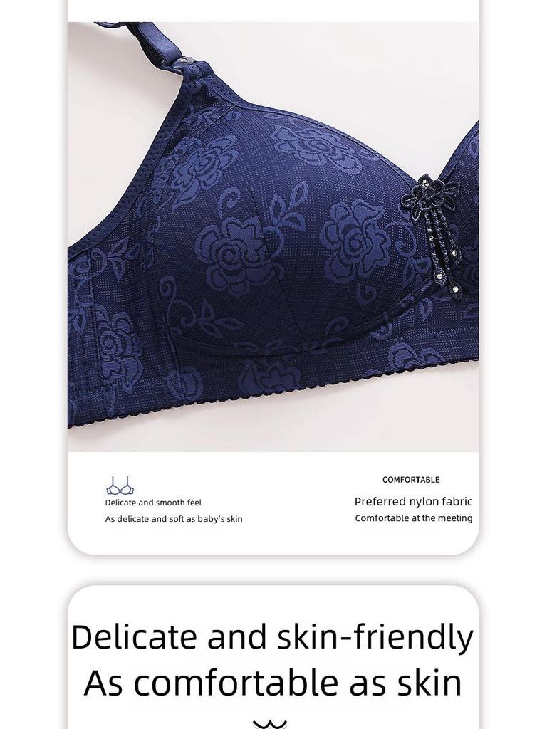 Μεγάλο σουτιέν Jacquard Thin Cup χωρίς μπανέλα, πλήρους κάλυψης για ώριμες γυναίκες