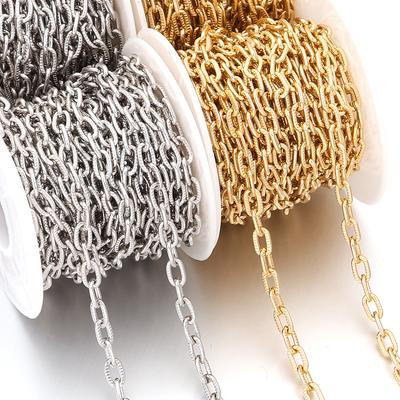 5Yards/Roll Aluminum Chains Gold Silver Color Twisted Link Chains For Jewelry Making DIY Necklace Bracelets Accessories Findings