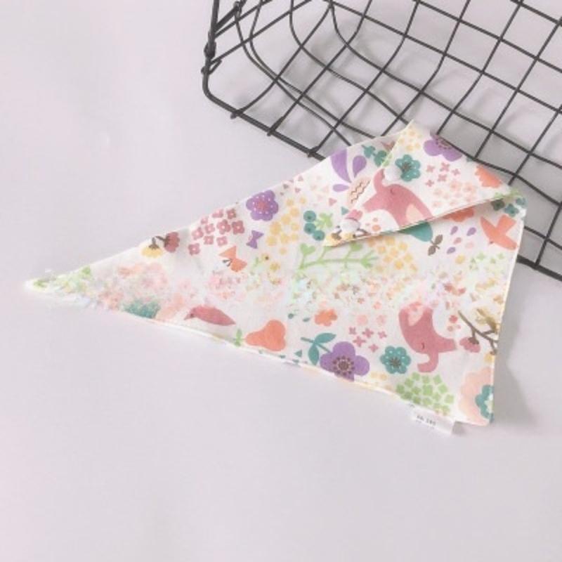 Baby Bibs Triangle Double Cotton Bibs Cartoon Print Saliva Towel Baby Boys Girls Feeding Apron Cotton Bandana Bibs Burp Cloths