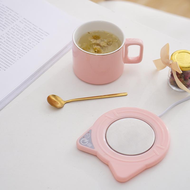 Ceramic Temperature-Controlled Cup Warmer with Two-Level Timer for Milk and Coffee