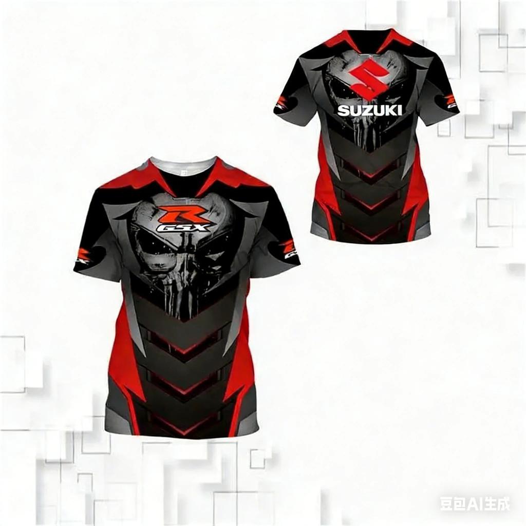 Suzuki 2026 Motorcycle Style 3DPrint Men T-shirt Summer Daily Outdoor Sports Fitness Quick-drying Breathable Casual Short Sleeve