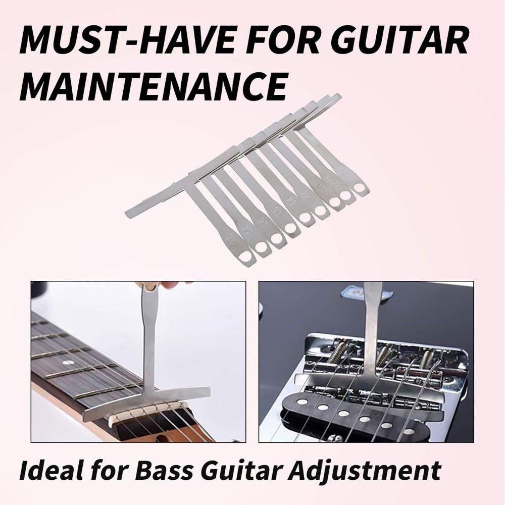 9Pcs Arc Measurement Guitar Setup Tools Professional Luthier Tools Guitar T-ruler  Music Tool Kit