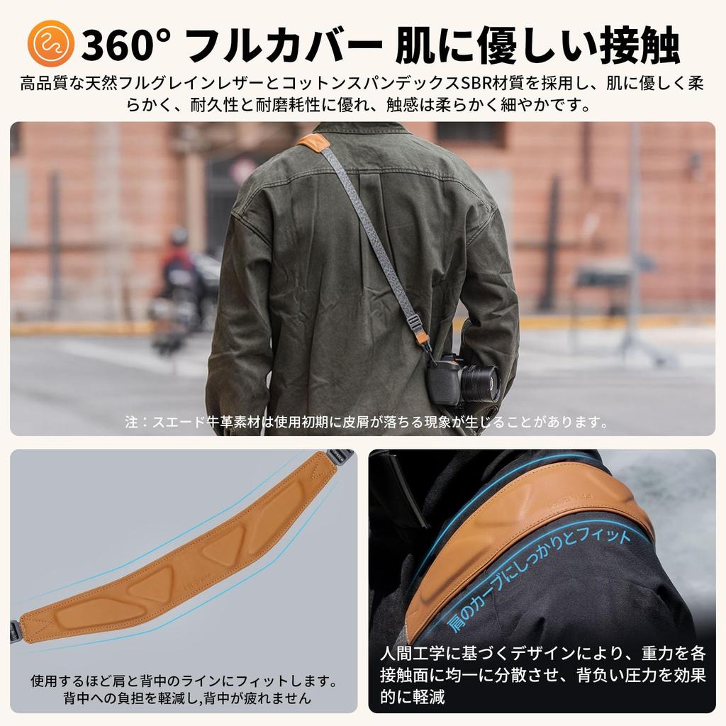Uranji Falcam Maglink Camera Shoulder Strap with Magnetic Quick Adjustable Length 60kg Weight Leather and Nylon Strap for Professional Dslr Telephoto