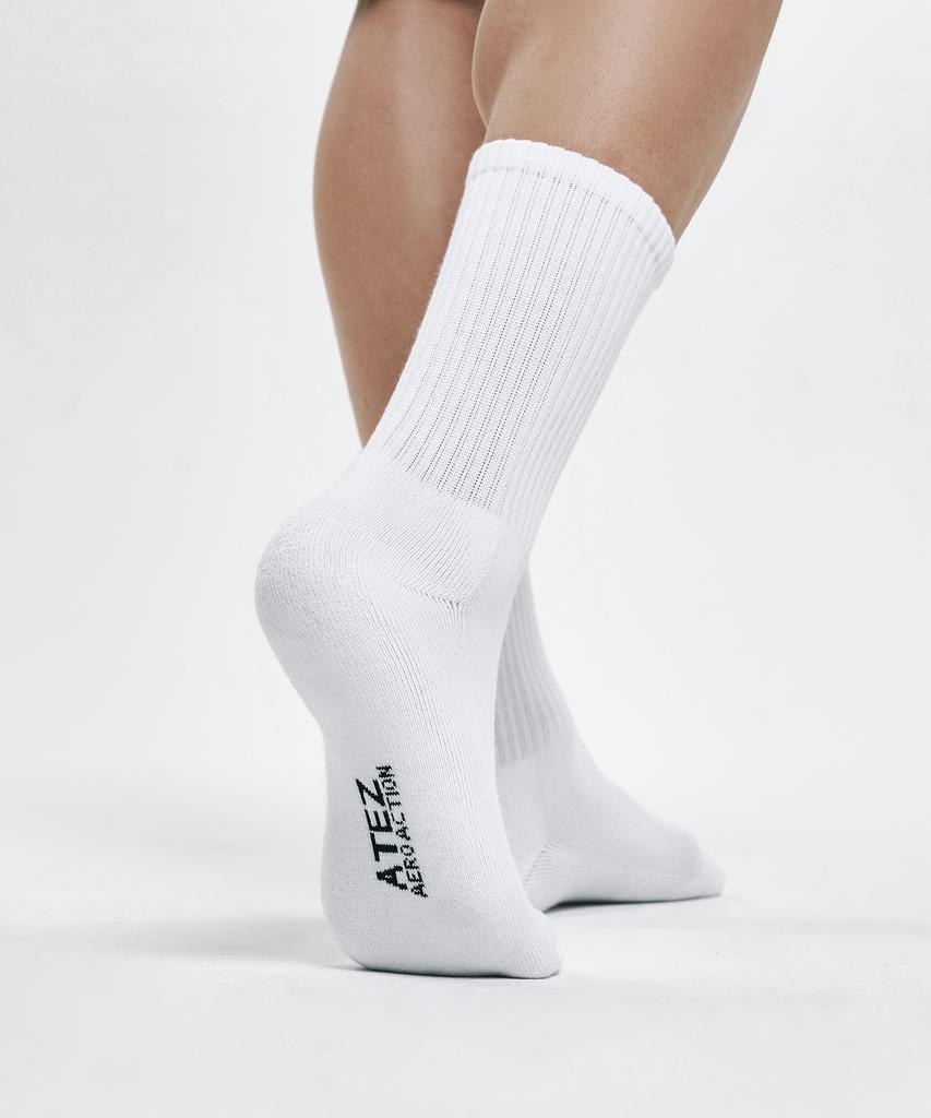 Atejeu [4-Pack] Basic Cushioning Crew Socks [2 Colors]
