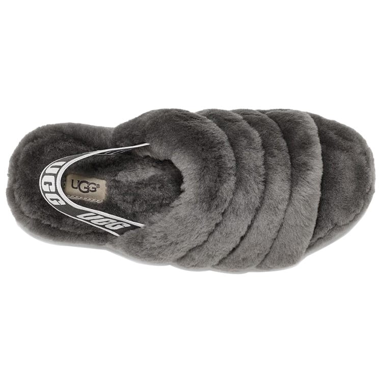 UGG Fluff Yeah Slide Thick Sole Gray Slippers Women's 1095119-CHRC