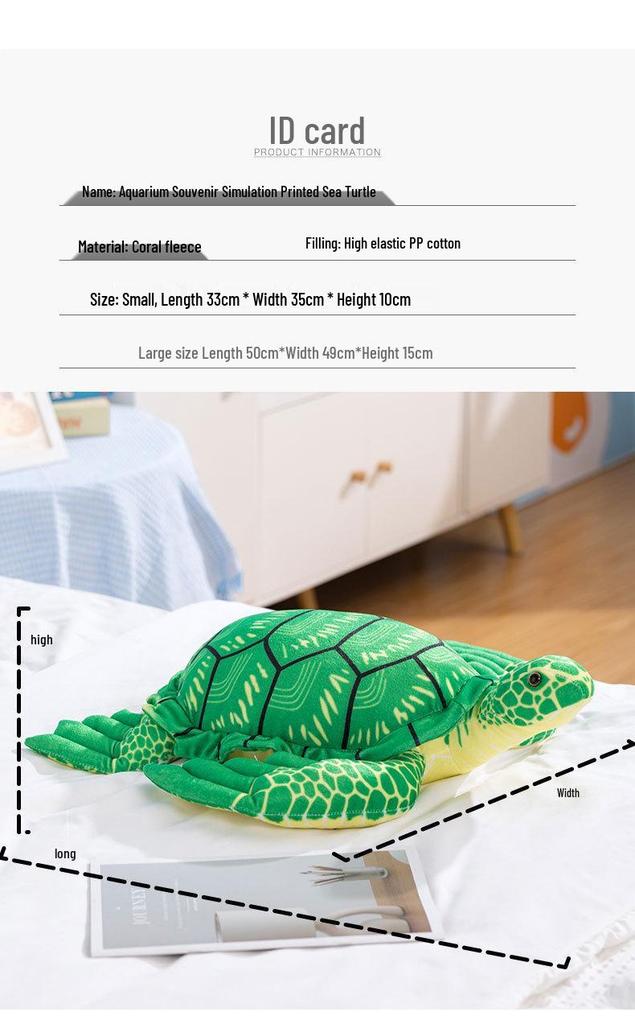 Plush Sea Turtle Pillow - Aquarium Souvenir Doll Gift