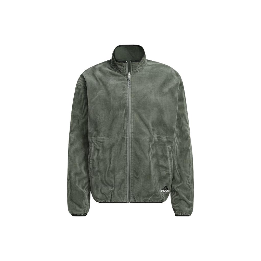 Adidas Equipment Series FW25 Reversible Corduroy Loose Fit Stand Collar Zip Long Sleeve Jacket Men Jackets JV7660