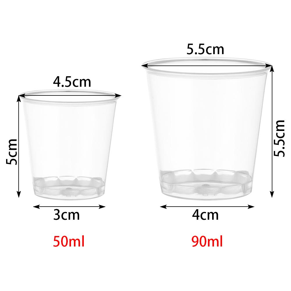 30/50 Pcs Round Reusable Plastic Shot Glasses Dessert Cups Disposable Glass Drinks Transparent Cupcake Pudding Boxes Cake DIY