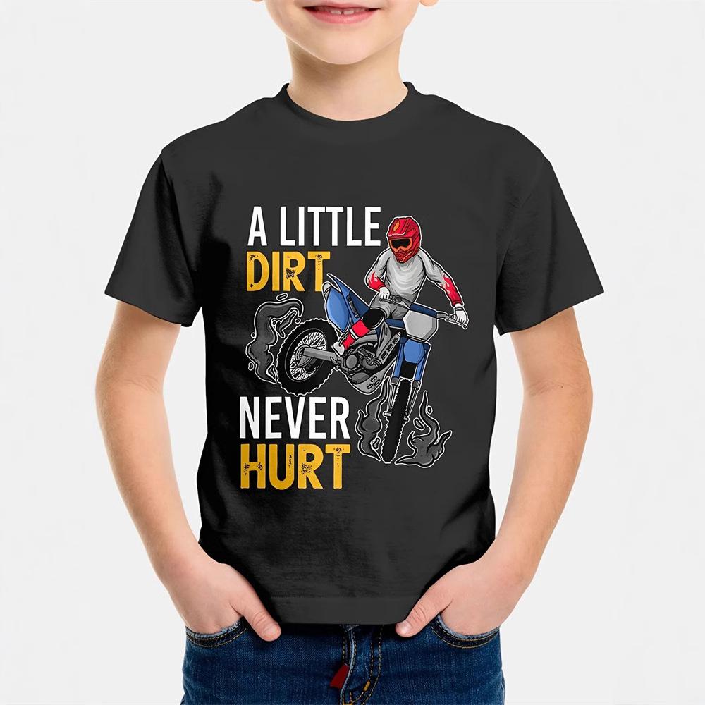 Summer Round Neck 3D Racing Series Printed Top Fashionable Casual Short Sleeved Children's Boy T-shirts