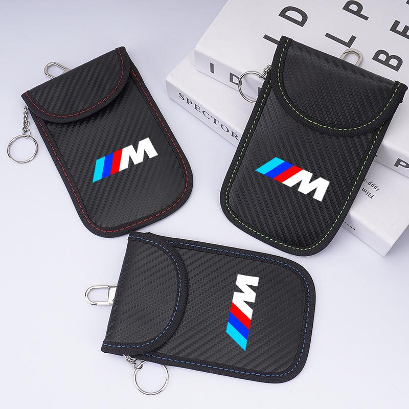 For BMW E46 X1 X2 X3 X4 X5 X6 F48 G01 E84 E83 F30 M Car Key Signal Shielding Bag Anti-theft RFID Keychain Case Accessories DV1