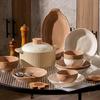 Hecai Maillard Cream Style 18-Piece Ceramic Dinnerware Set