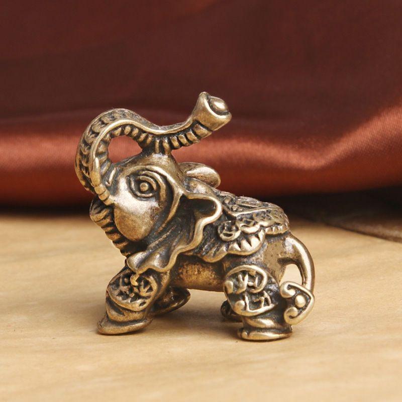 Alloy Mammoth Statue Retro Textured Antique Finish Decorative Craft for Office Table Home Living Room Bookshelf Decor