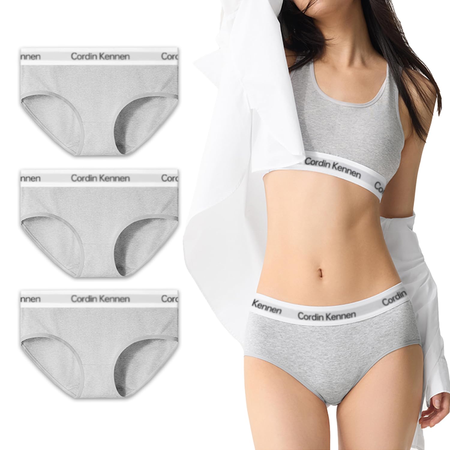 

SIERJIAN Хлопковые дышащие и идеально подходящие для повседневной носки женские трусики, набор из 3 штук, трусики, эластичные,