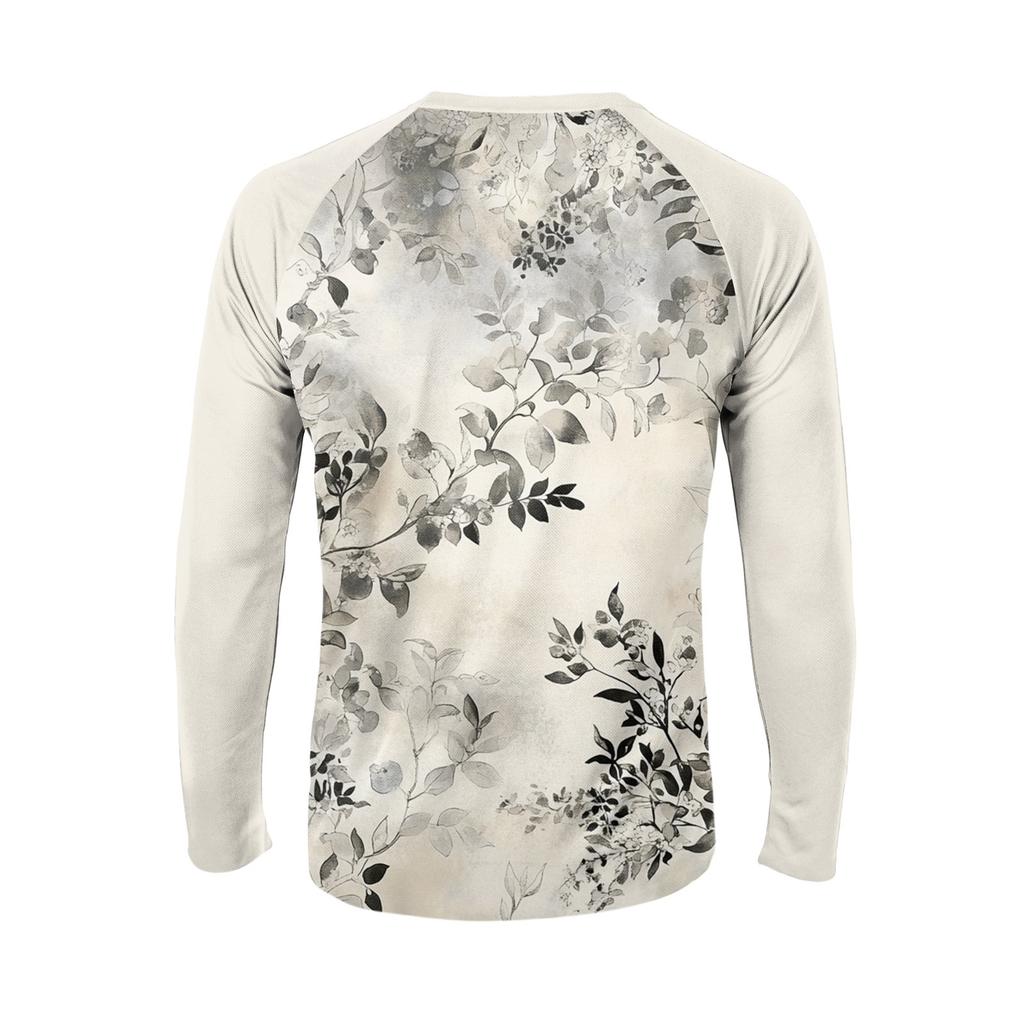Men's Fashion Printed Raglan Long Sleeve Sports Top