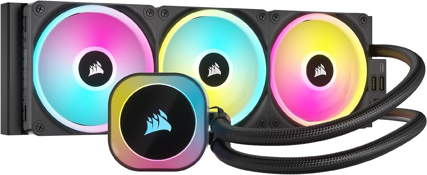 

CORSAIR iCUE LINK H150i RGB with 360mm iCUE LINK simple water cooling CPU radiator, compatible, cooler, black, CW-9061003-WW чорний