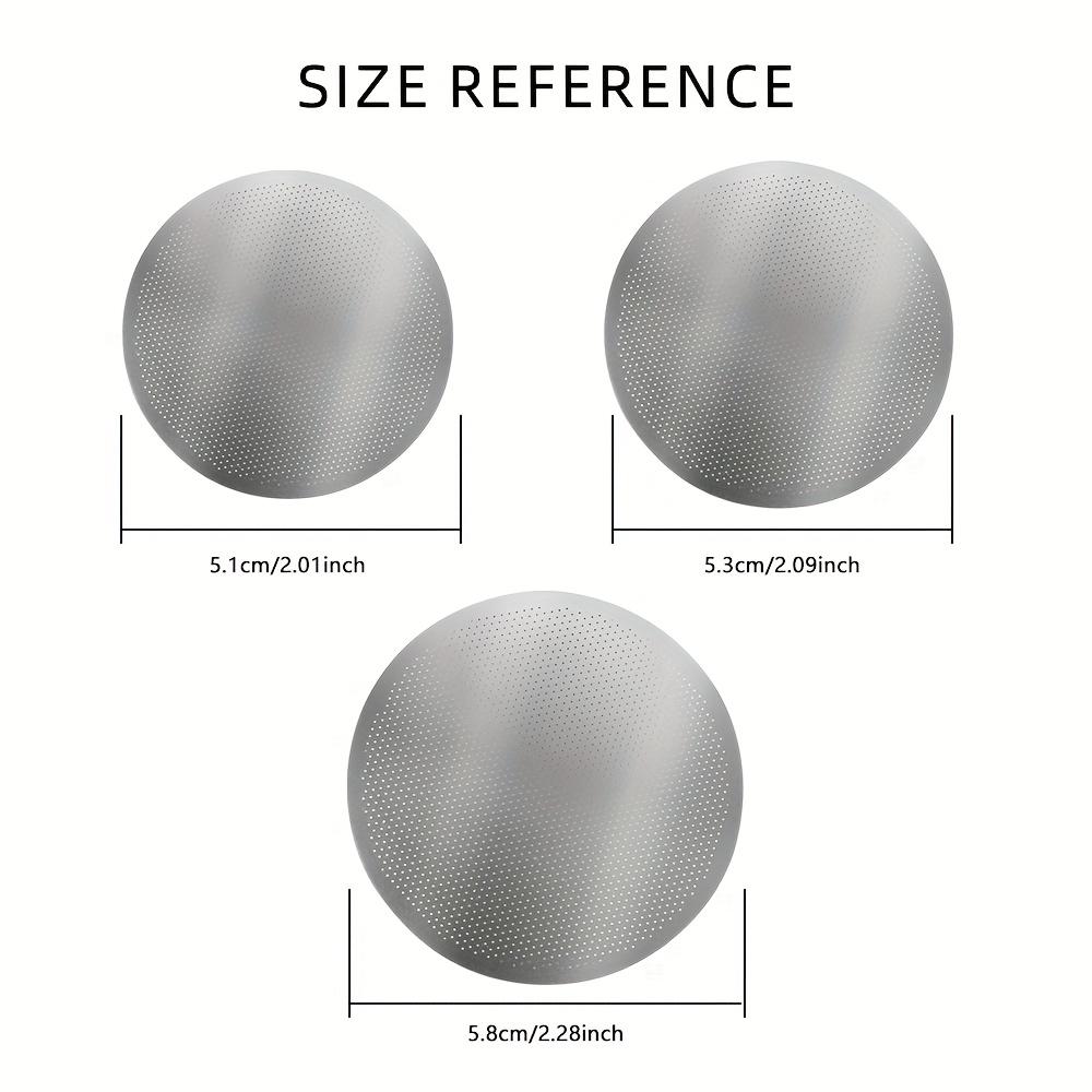 2 Pcs Coffee Filters, 5.1/5.3/5.8cm (2.01/2.09/2.28inch) Espresso Puck Screen Reusable Stainless Steel Barista Coffee Filter Mesh Plate Espresso