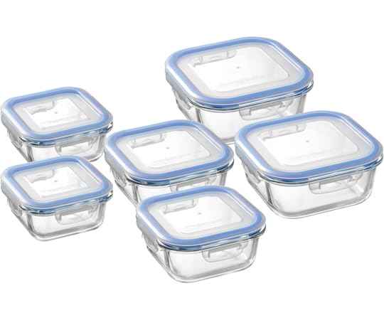 

Wahei Freiz Microwave and Oven Safe Heat-Resistant Glass Containers, 300ml x 2, 510ml x 2, and 800ml x 2, Resh ME-7400