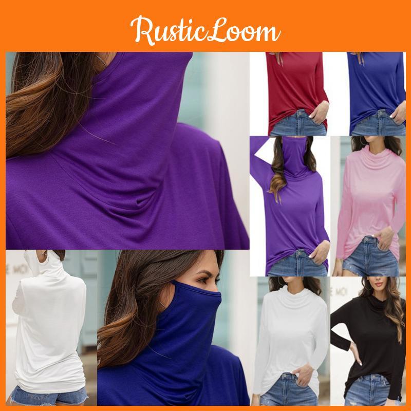 Women's Stylish Turtleneck Long Sleeve Dust-proof Blouse T-shirt For Everyday Comfort