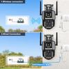 15MP 8K WiFi IP Three Lens Outdoor PTZ Camera 4X Zoom AI Tracking Surveillance Cameras Smart Security Protection CCTV Cam