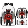 Skibidi toiletman schooltas titan monitorman rugzak schoudertas etui driekoppige set