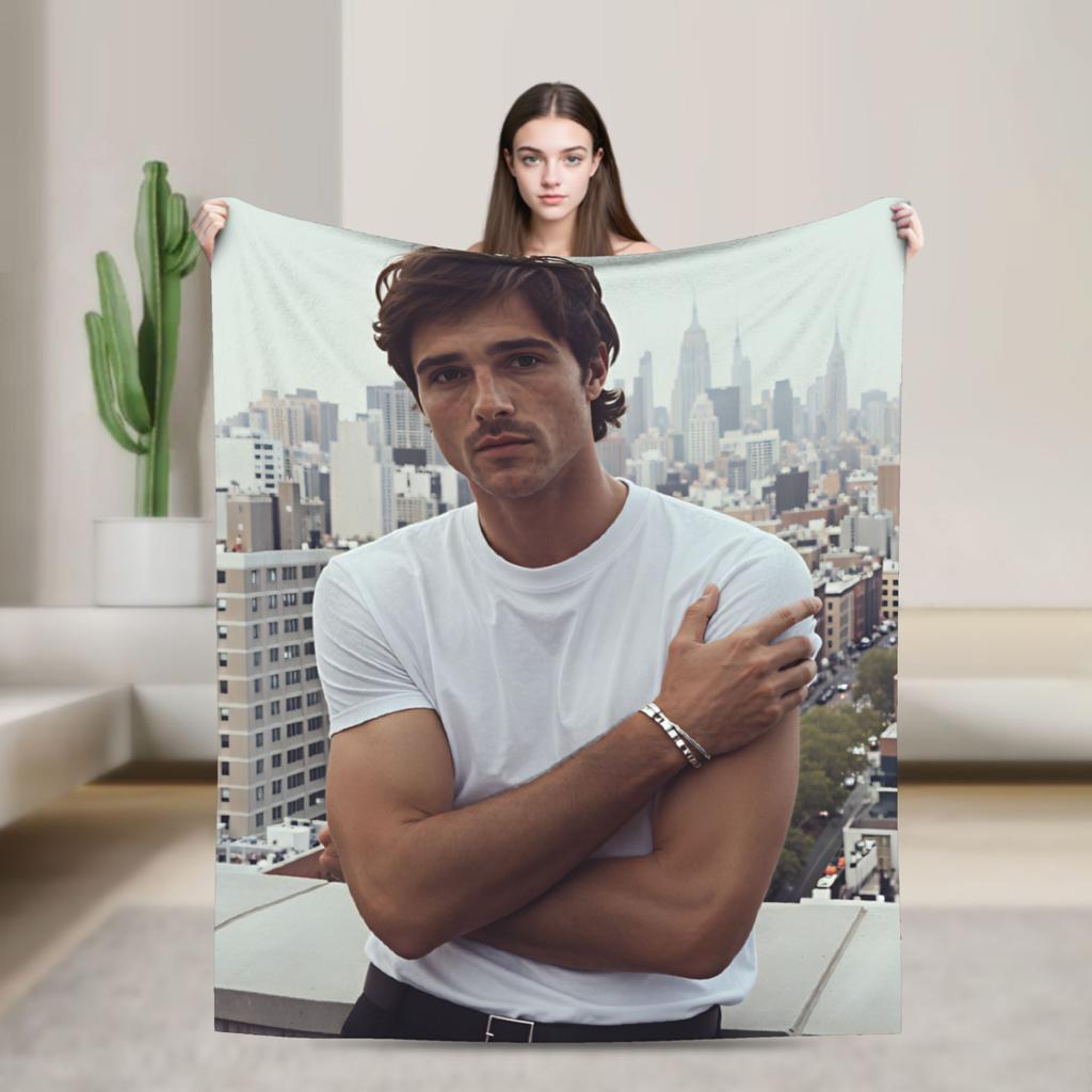 Jacob Elordi Schauspieler Porträt Decke Picknick Flanell Bettwäsche Überwürfe Für Heimdekoration Weich Warm Design Qualität Tagesdecke Geschenkidee