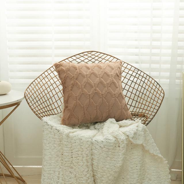 3D Rhombus Plush Pillow Cover Geometric Decorative Throw Pillow Case Soft Cozy Bed Sofa Cushion Cover Nordic Home Spring Decor