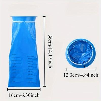 5 Stück Tragbare Einweg-Erbrochenbeutel - 33,81 oz, Blau, Ideal für Autos & Reisen