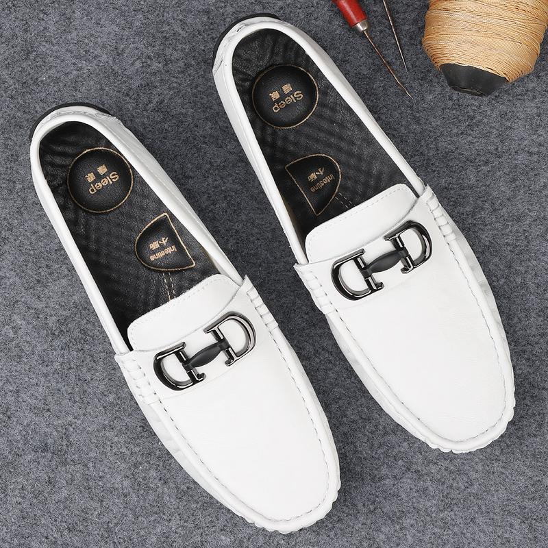 Fashion Men's Lightweight Genuine Leather Formal Leather Shoes Soft Comfortable Non-slip Casual Men's Wedding Groomsman Office Loafers