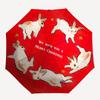 1pc Christmas Bunnies Wishing Card Umbrella with Plastic Handle,Suitable for All Seasons UmbrellaPT449