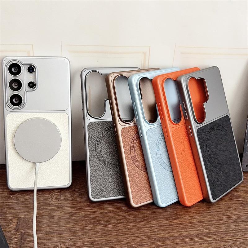 Skin Lychee Pattern Samsung S26ultra Mobile Phone Case Is Suitable for S26/s25 Magnetic Suction S25FE/S24 New S25 +