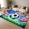 Fußball-Thema Weicher Kristall-Samt Teppich Benutzerdefinierter Name & Text Druck Rutschfester Boden Teppich für Schlafzimmer Wohnzimmer