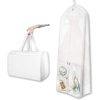 1pcs Non-Woven Wedding Dress Suit Garment Bag Dustproof Moisture-Proof Storage Bag with Handle for Gown Dress Cover