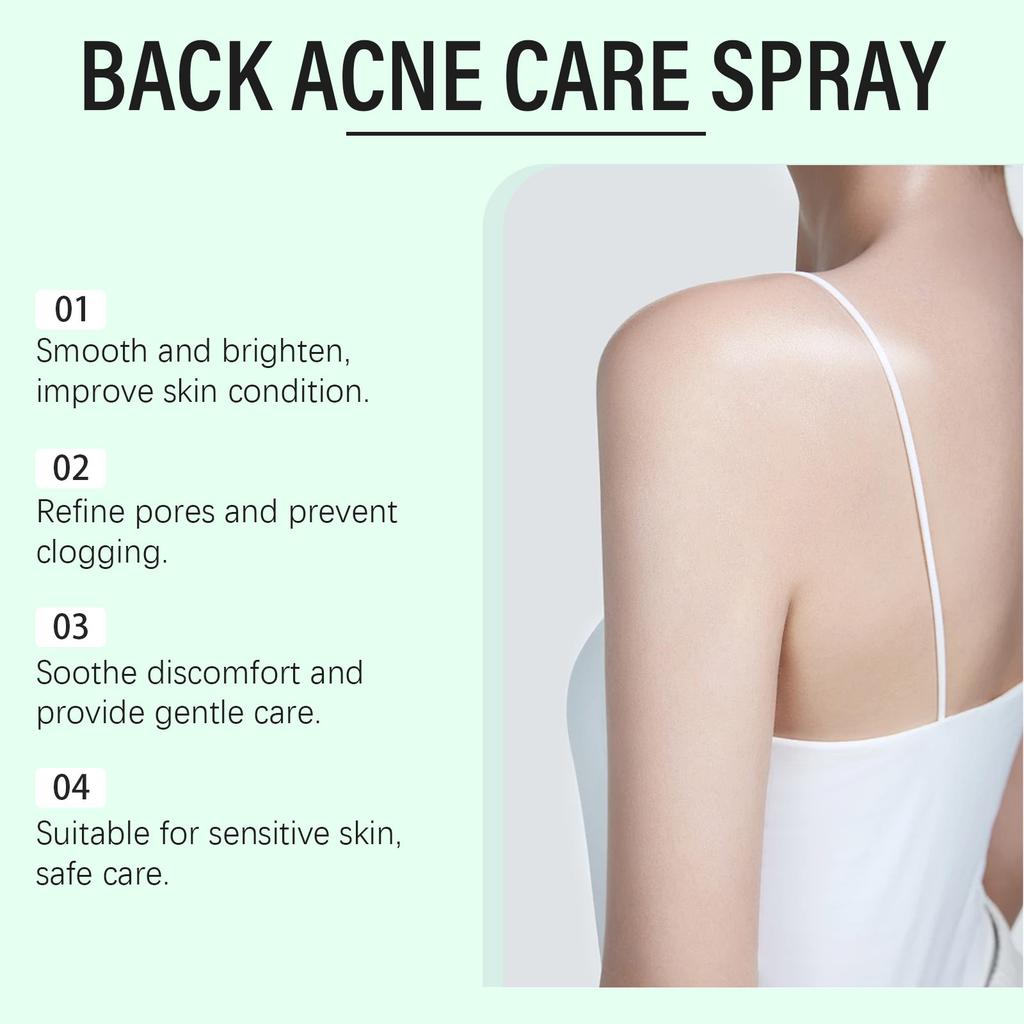 Back Acne Care Spray Cleansing Shrink Pores Reduce Clogging Oil Control Smoothing Brightening Marks Spot Pimples Reduction Spray