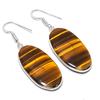 Natural Tiger Eye Gemstone 925 Sterling Silver Jewelry Earring 2.13" AEE-10861