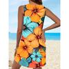 Floral Print Sleeveless Summer Dress Women Casual Boho Style A Line Mini Dress for Beach Vacation Party Wear