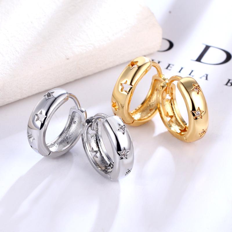 

Trendy European & American Star Hollow Stud & Ear Cuff Earrings
