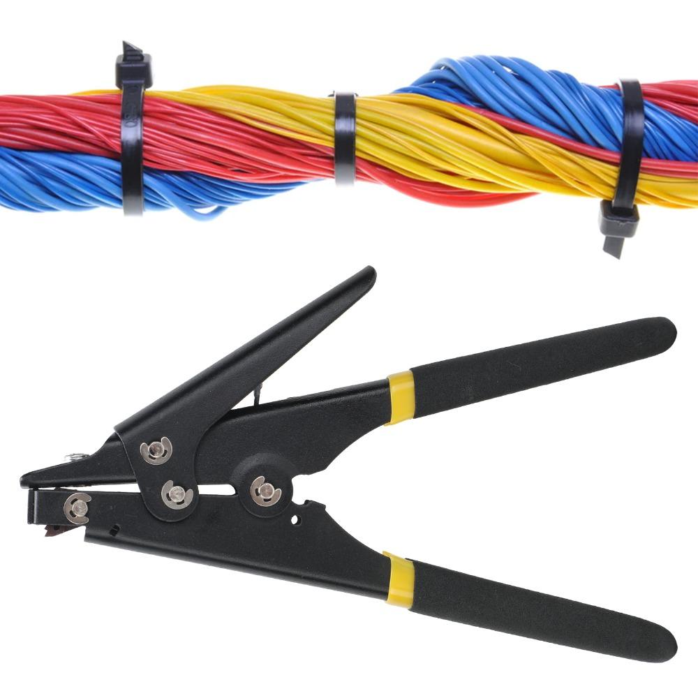 Adjustable Tension Cable Tie Tool Flush Cut 8 Inch Length Zip Tie Tool Black Red Tensioning and Cutting Tool