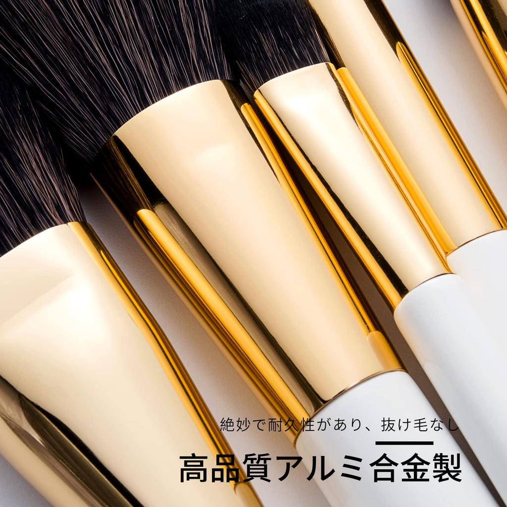 ENZO KEN Natural Black Goat Hair Makeup Brush Set with Foldable Cosmetic Professional Makeup Set of Eyeshadow Brush Super Soft Genuine Hair Makeup