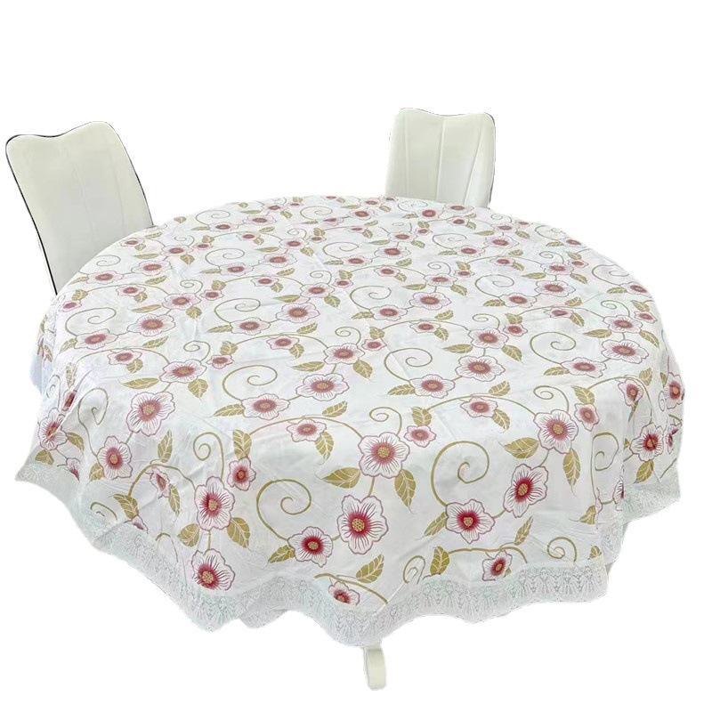 Restaurant-Grade Round Plastic Tablecloth - Waterproof & Oil-Proof, Scald-Resistant, Wash-Free, Ideal for Home or Hotel Use