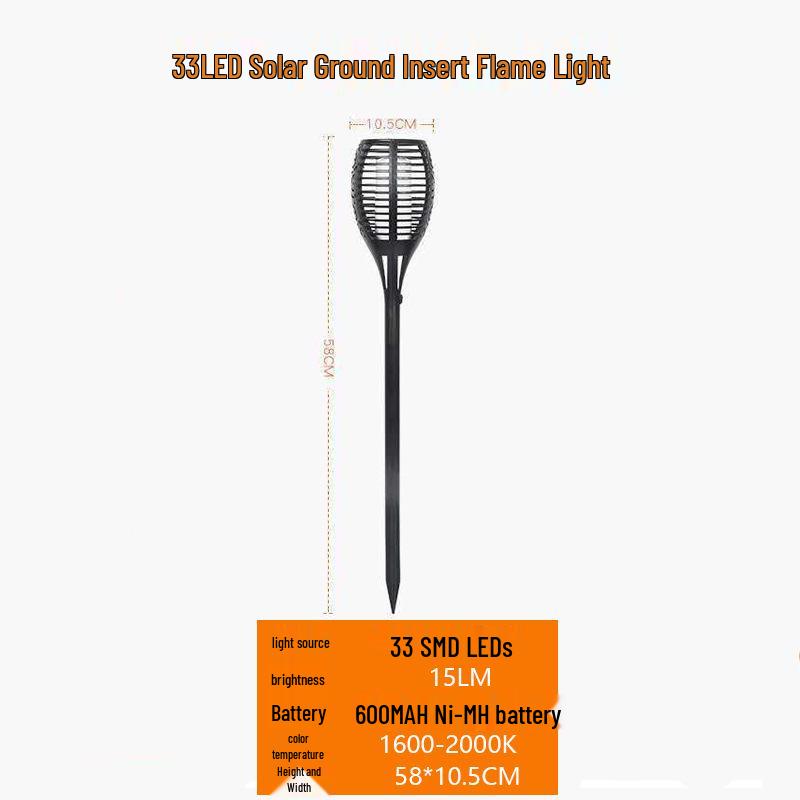 Solar Flame Torch Light with Sensor, 12 LED for Outdoor Decor and Landscape