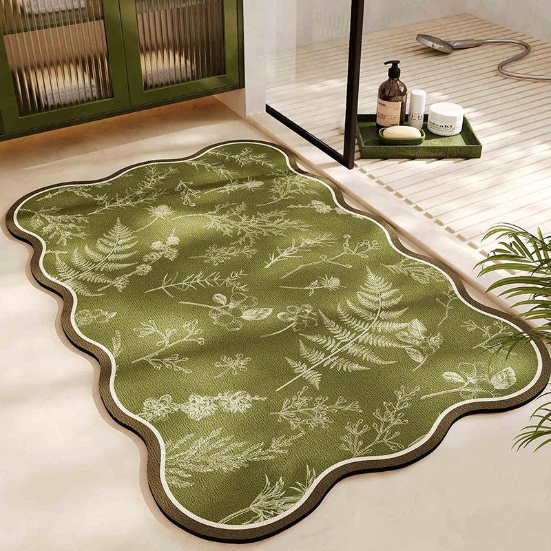 Leichter Luxus Blume Kieselgur Fußmatte Toilette Badezimmer Wasserabsorbierend Schnelltrocknend Fußmatte Haushalt Rutschfest Pflegeleicht Fußmatte