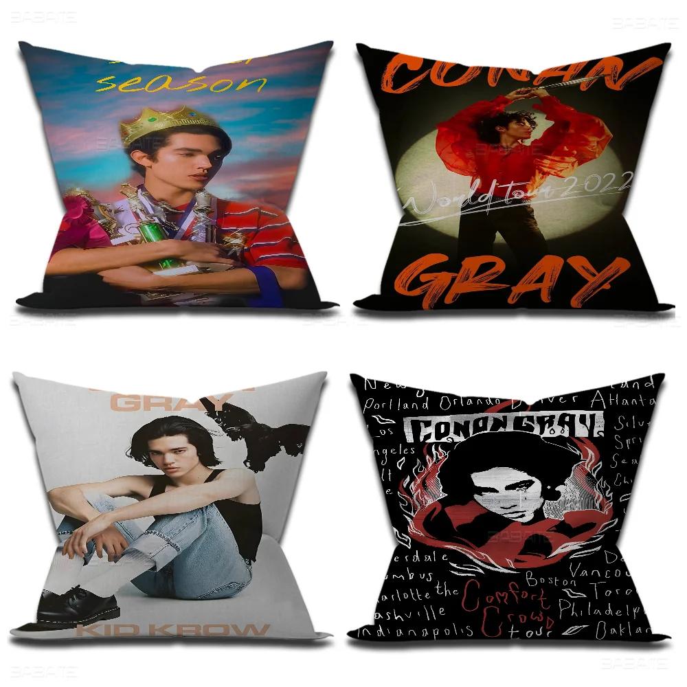 Pop Singer Conan Grays World Tour Decorative Room Aesthetics Pillow Case Home Decor Bedroom Sofa Bed Couch Pillow Cover 45x45