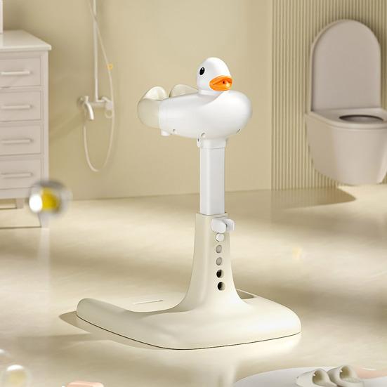 Baby Shower Rack with Anti-Slip Pad Adjustable Height Easy Installation Toddler Shower Support Duck Design Baby Bathtub Stand