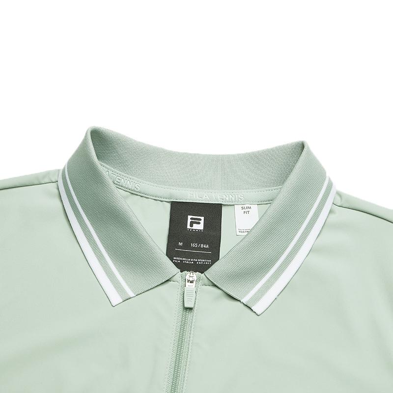 FILA Tennis Minimalist Classic Retro Sports Polo Shirt Women tops Water-Grass-Gray-Green A11W623105FGN
