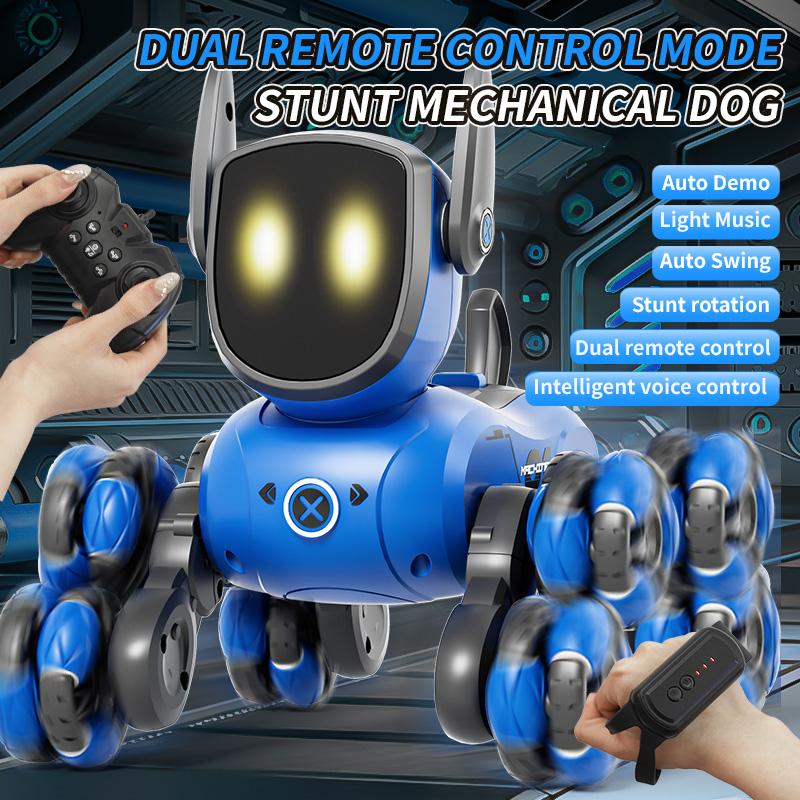 Q200 Remote Control car Small Eight Wheel Gesture Sensing Multi functional Voice Interaction RC Stunt Machine Dog  Children Toys