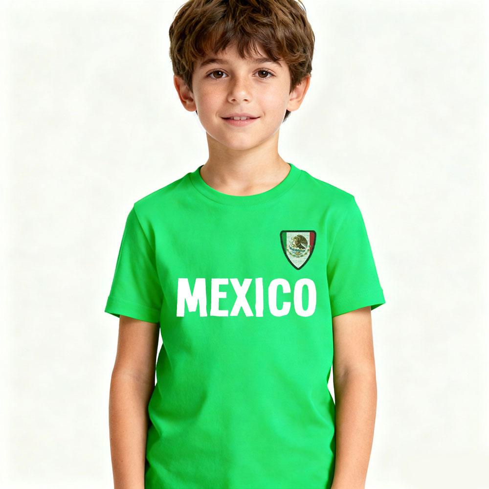 Kids MEXICO T-Shirt Contracted Design Daily Life Casual Polyester Tshirt Boys and Girls O-neck Hot Sale Tops Mexican Children Tee