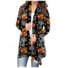 Fashion Women's Halloween Animal Cat Print Langermet Cardigan Jacket