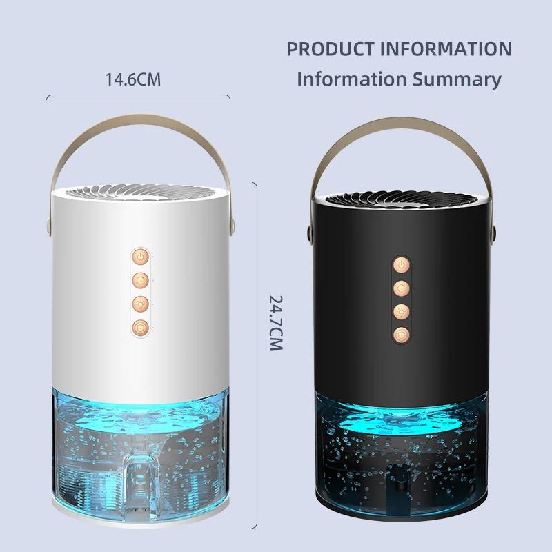 1000 ml Negativ-Ionen-Luftentfeuchter Schimmelbekämpfung Feuchtigkeitskontrolle Tragbar Energieeffizient Home Office Leiser Betrieb Einfach zu bedienen