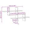 Wall Shelf Smoked Oak 124.5 X 18 X 60.5 Cm Wood Based Panel